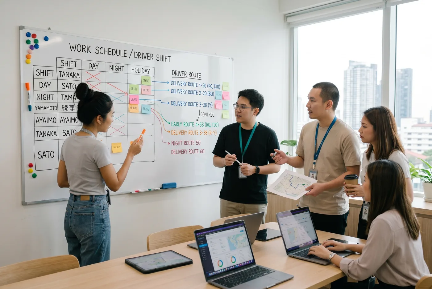 DriveZ operations team working in a Bangkok office